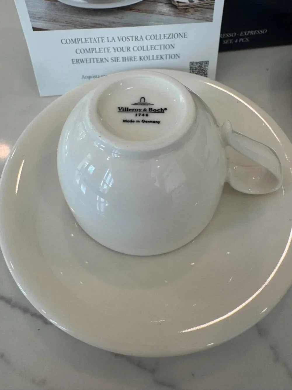 Villeroy & Boch New Cottage Espresso Cups & Saucers 4 Pc Set NIB